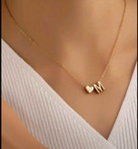 «گردنبند استیل زنانه قلب و حروف سهبعدی، رنگ ثابت و ضدحساسیت، در رنگهای طلایی و نقره ای