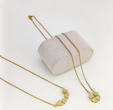 «گردنبند استیل طرح چهار قلب دو حالته ی نگیندار زنانه در رنگهای طلایی و نقرهای»