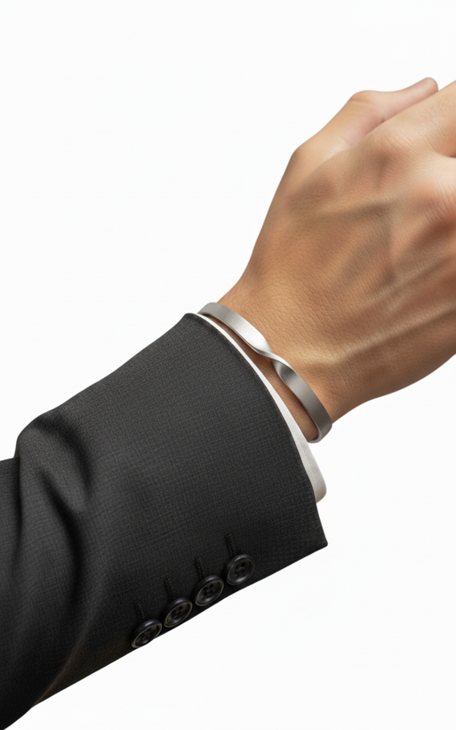 دستبند بنگل تک پیچ استیل مردانه نقره ای .وارداتی و اورجینال