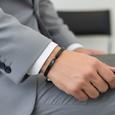 دستبند بنگل تک پیچ استیل مردانه مشکی .وارداتی و اورجینال