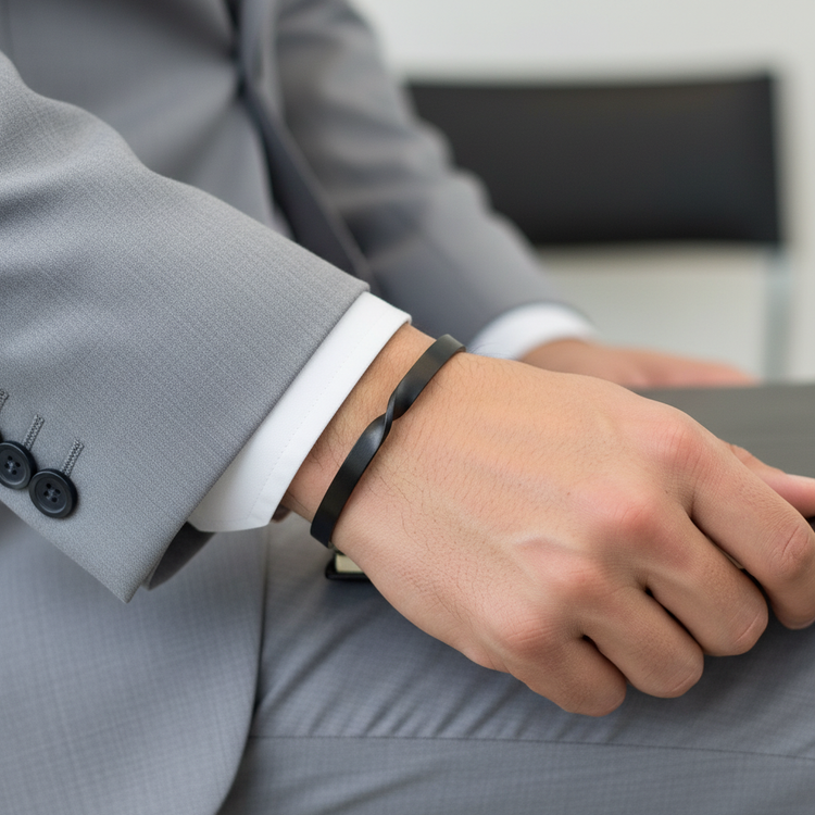 دستبند بنگل تک پیچ استیل مردانه مشکی .وارداتی و اورجینال