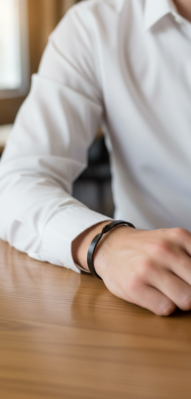 دستبند بنگل تک پیچ استیل مردانه مشکی .وارداتی و اورجینال